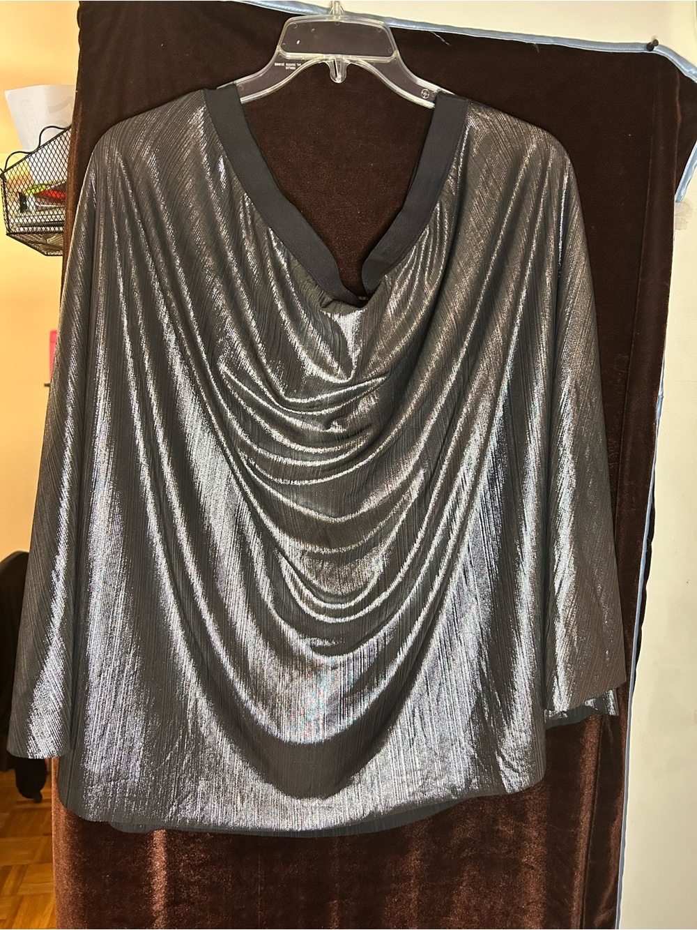 Burlington store Plus-Size Metallic Pleated Midi Skirt - Silver - Picture 3 of 3
